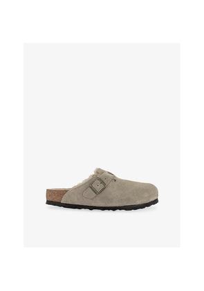 Womens Birkenstock Boston Shearling-Lined Suede Clogs