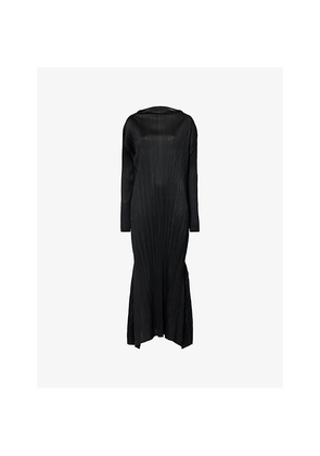 Womens Pleats Please Issey Miyake Ole Long-Sleeve Knit Midi Dress