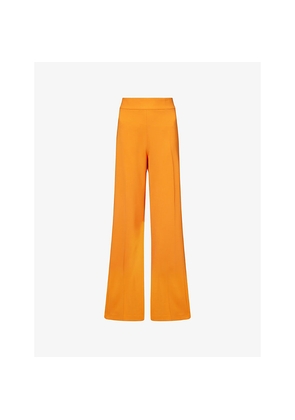 Womens Carolina Herrera Diane Wide-Leg Wool-Blend Trousers