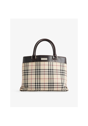 Womens Reselfridges Pre-Loved Burberry House Check Canvas Tote Bag