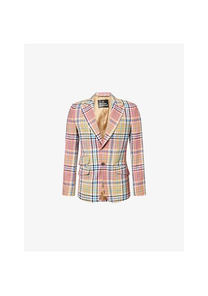 Mens Vivienne Westwood Peak-Lapel Check Wool Blazer