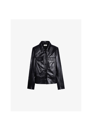 Womens Zadig&Voltaire Liam Four-Pocket Leather Jacket