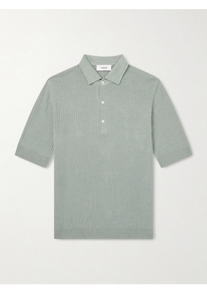 Lardini - Ribbed Linen and Cotton-Blend Polo Shirt - Men - Green - S