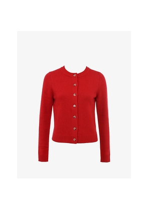 Womens House of CB Round-Neck Cashmere and Merino Wool-Blend Cardigan