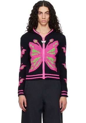 Chopova Lowena Black Neon Butterfly Hoodie