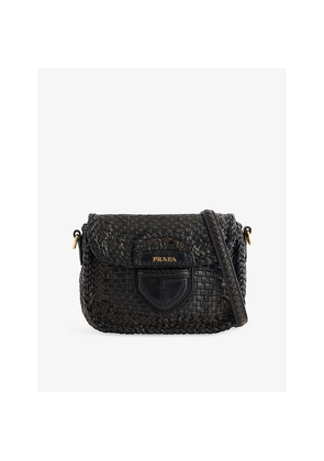 Womens Reselfridges Pre-Loved Prada Madras Leather Cross-Body Bag