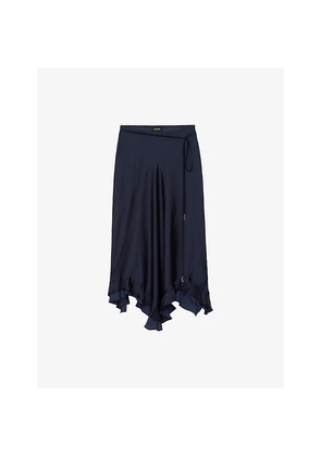 Womens Zadig&Voltaire Jeto Asymmetric-Hem Satin Midi Skirt