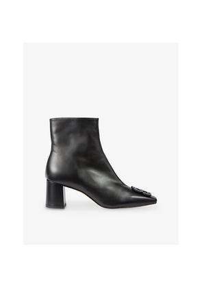 Womens LK Bennett Olanna Heeled Leather Ankle Boots