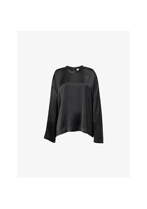 Womens Toteme Boxy-Fit Long-Sleeves Woven Top