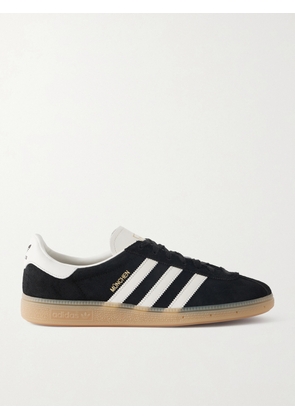 adidas Originals - Muenchen Leather-Trimmed Suede Sneakers - Men - Black - 8