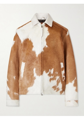 Golden Bear - The Stockton Leather-Trimmed Cow-Print Calf Hair Jacket - Men - Brown - XS