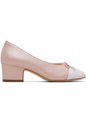 Sandy Liang Pink & White Cap Toe Heels
