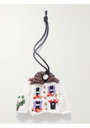 JW Anderson - House Cardigan Leather, Silver-Tone and Embroidered Knitted Key Fob - Men - Multi