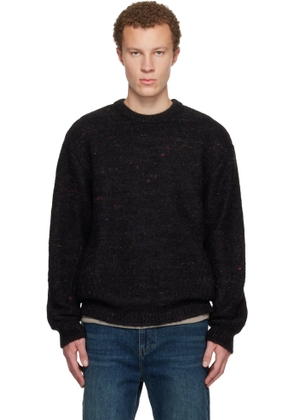 WOOYOUNGMI Black Stitch Line Round Neck Sweater