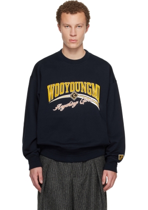 WOOYOUNGMI Navy Lenticular Logo Sweatshirt