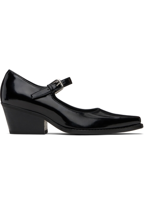 OPEN YY Black Western Mary Jane Heels