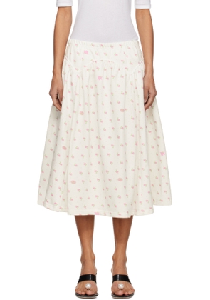 Sandy Liang White Houston Midi Skirt