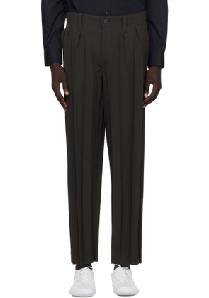HOMME PLISSÉ ISSEY MIYAKE Brown Edge Ensemble Trousers