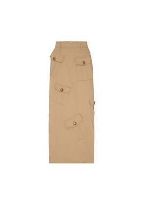 Wool and cotton gabardine skirt