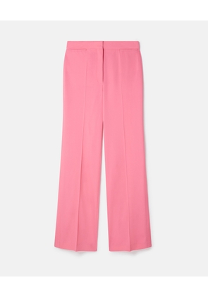 Stella McCartney - Wool Flannel Tailored Trousers, Woman, Watermelon, Size: 44