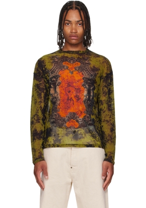 Jean Paul Gaultier Black & Khaki 'The Oversized Médaillon' Top