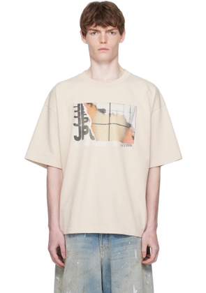 Jean Paul Gaultier Beige Oversized Printed Fire T-shirt
