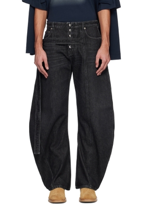 Jean Paul Gaultier Black 'The Denim Strap' Jeans