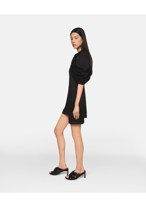 Stella McCartney - Draped Satin Mini Dress, Woman, Midnight black, Size: 44