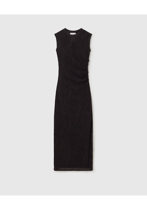 Stella McCartney - Sleeveless Crewneck Lace Midi Dress, Woman, Black, Size: M