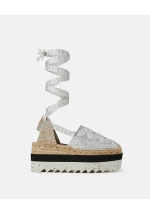 Stella McCartney - Gaia Platform Espadrilles, Woman, Silver, Size: 36