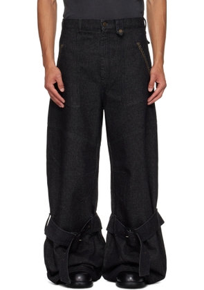 EGONlab Black Cargo Jeans