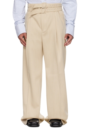 EGONlab Beige Pleated Trousers