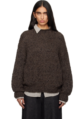 Lauren Manoogian Brown Handknit Paint Rollneck Sweater
