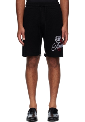 AMIRI Black 'Club Amiri' Crochet Shorts