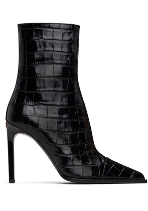 AMIRI Black Croc 'MA' Stiletto Boots