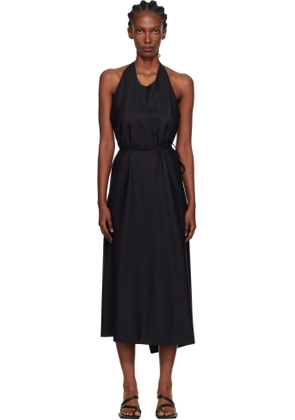 Baserange Black Apron Midi Dress