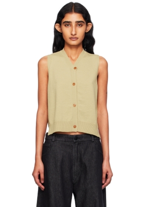 Cordera Yellow Merino Wool Waistcoat Cardigan