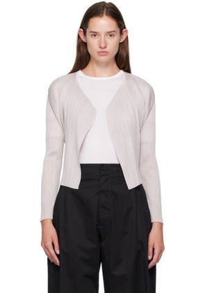 PLEATS PLEASE ISSEY MIYAKE Beige June New Colorful Basics 4 Cardigan