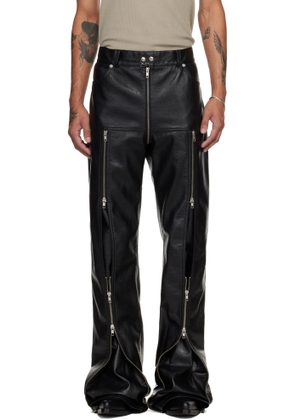 LU'U DAN Black Zipped Riot 5-Pocket Faux-Leather Pants