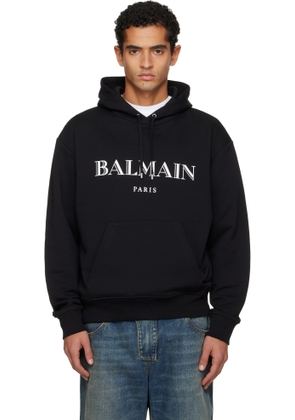 Balmain Black 'Balmain' Printed Hoodie
