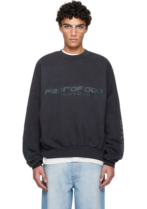 Fear of God ESSENTIALS Black Holiday 'Los Angeles' Heavy Fleece Cropped Sweatshirt