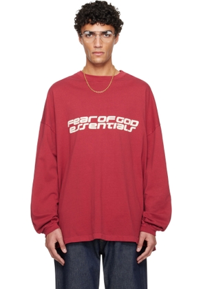 Fear of God ESSENTIALS Red Holiday 90s Long Sleeve T-shirt