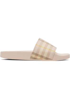 Burberry Pink Check Slides