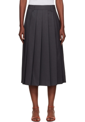 Dunst Gray Pleats Midi Skirt