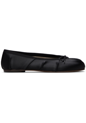 Maison Margiela Black Tabi Satin Ballerina Flats
