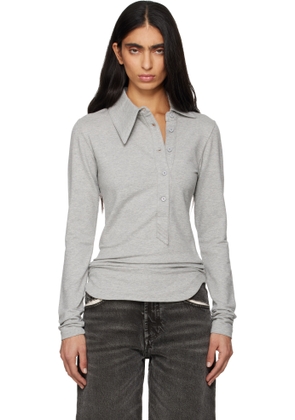 The Attico Grey Light American Fleece Polo