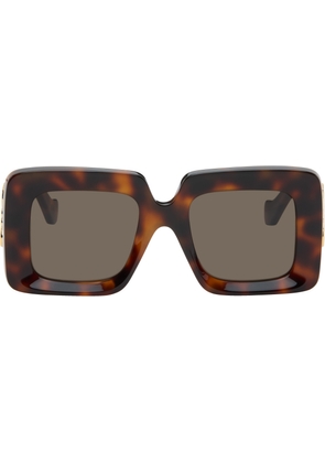 LOEWE Brown Beveled Square Maxi Anagram Sunglasses