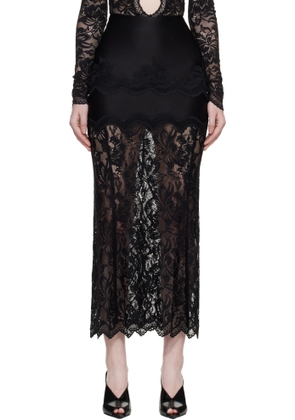 Rabanne Black Lace Midi Skirt
