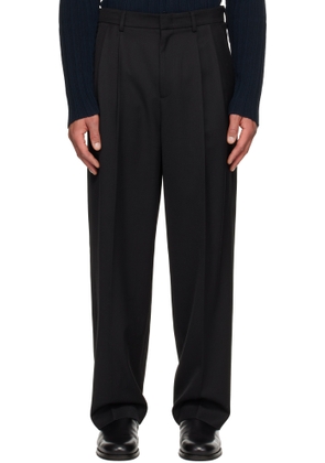 LE17SEPTEMBRE Black Two Tuck Wool Trousers
