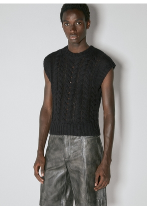 Han Kjøbenhavn Cable Knit Sweater Vest - Man Knitwear Black Eu - 48